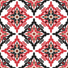 Arabesque pattern seamless flourish mandala background with colorful motifs