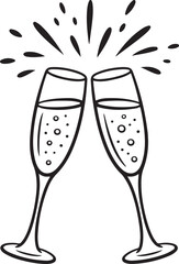 Champagne glass vector icon