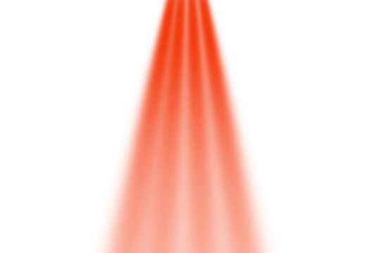 Red spotlight beam isolated on transparent background