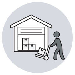 Warehouse icon, Warehouse Worker, Inventory Handler, Logistics Staff, Stock Coordinator, vector