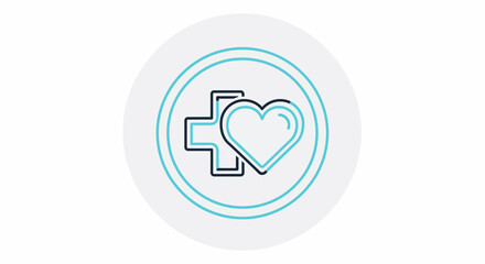 Fototapeta premium Health and Care Symbol with Heart and Cross.