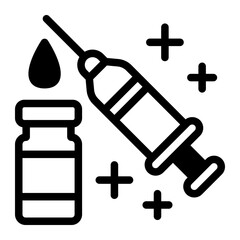 This Syringe icon is suitable for pharmacy.