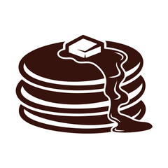 Pancake Stack Icon Breakfast Syrup Dessert Solid Silhouette Vector Art