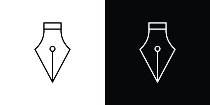 Ink pen icons vector. doodle. on a white background.
