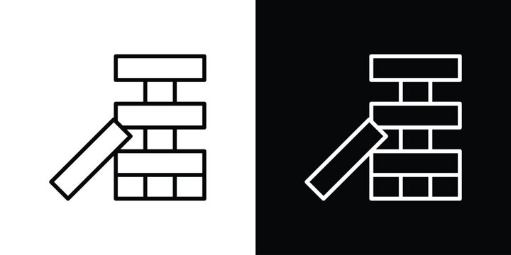 Jenga icons vector. doodle. on a white background.