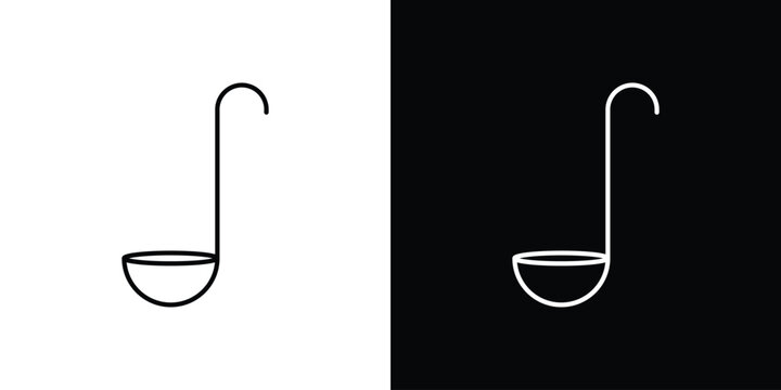 Ladle icons vector. doodle. on a white background.