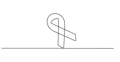 Animated self drawing of AIDS awareness band World AIDS day one line art drawing Continuous one line drawing, AIDS awareness ribbon, poster banner Doodle vector illustration, AIDS Awareness Month.