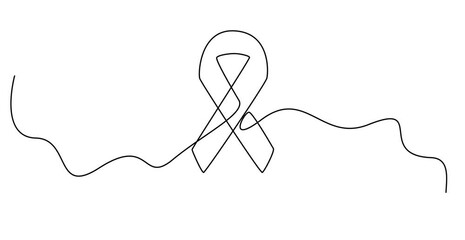 Animated self drawing of AIDS awareness band World AIDS day one line art drawing Continuous one line drawing, AIDS awareness ribbon, poster banner Doodle vector illustration, AIDS Awareness Month.