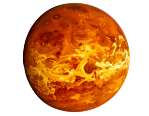 Planet's surface swirling with heat and light