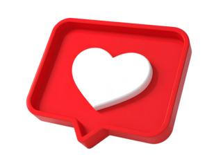 Red heart notification bubble with a white heart inside