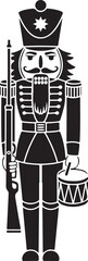 Detailed Black Nutcracker Soldier Vector Illustration Art Graphics Decoration