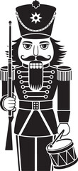 Detailed Black Nutcracker Soldier Vector Illustration Art Graphics Decoration