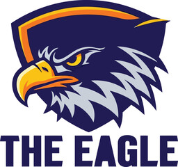 Aggressive eagle mascot logo with shield and text 'the eagle'