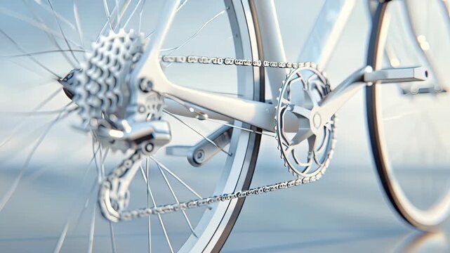 Fascinating mechanics of a bicycle drivetrain captured, showcasing how components work together during movement
