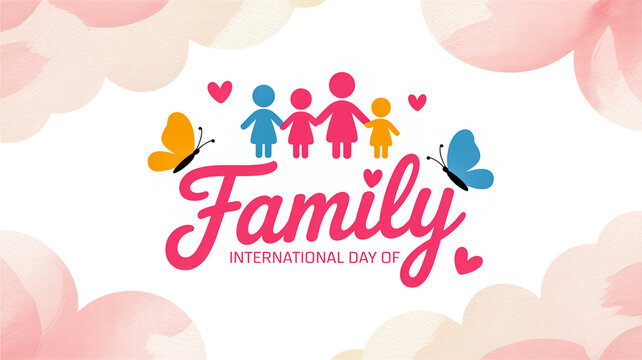 Family international day of, colorful abstract figures concept