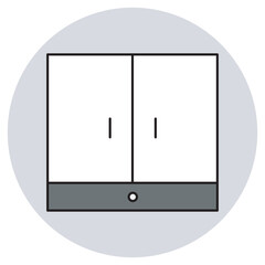 Closet Icon, Clothing Closet, Wardrobe Storage, Organized Closet, Garment Cabinet, vector