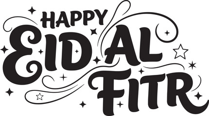 Elegant Eid al-Fitr Mubarak Arabic Calligraphy with Islamic Geometric Pattern Background