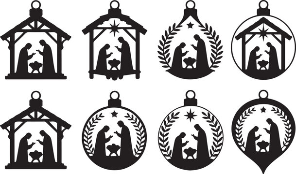 Laser Cut Nativity Bundle for Ornaments