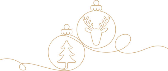 Merry christmas decoration line art
