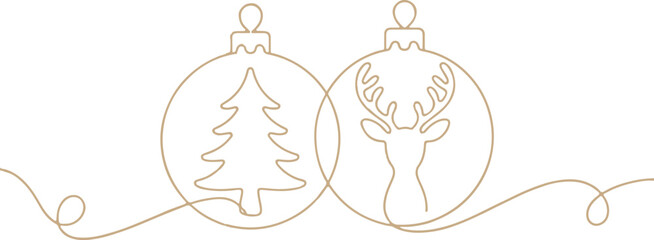 Merry christmas decoration line art