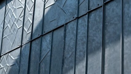 Medium shot of seamless steel siding with a matte embossed texture capturing modern architectural design combined with practical longlasting coverage.