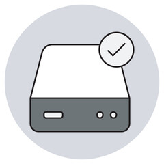 Hard drive icon, Data Storage Drive, Computer Hard Disk, Digital Memory Device, Backup Storage Unit, vector