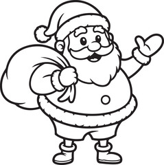 Outlined beach santa