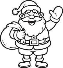 Outlined beach santa