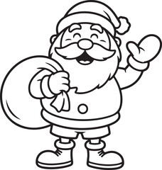 Outlined beach santa