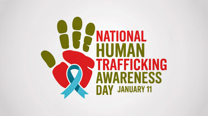 National human trafficking awareness day january 11 illustration.