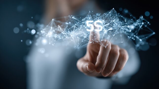 Businesswoman using 5s management online concept to manage digital world, organizing processes, files, shared drives, networks and servers