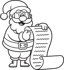 Outlined santa with list