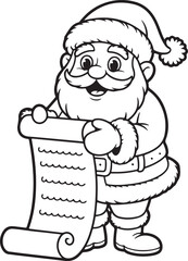 Outlined santa with list