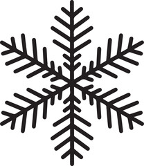 Perfect winter snowflake with star line art icon for apps and websites