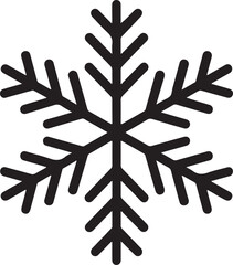 Perfect winter snowflake with star line art icon for apps and websites