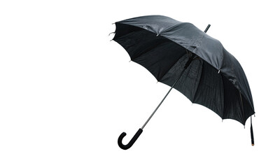 Inverted black umbrella with C-shaped handle, ideal for hands-free use and modern convenience.