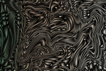 Obraz premium Abstract dark metallic fluid texture with dynamic waves shimmer.