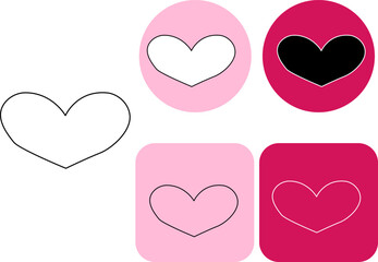 Red heart Icon Logotype Valentine's Day. Vector graphic line black and white illustration. Love symbol for web site logo, mobile app UI design. cosmetic, textile, cards.
