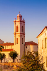 Obraz premium Baroque style Santa Maria Assunta church ( l792), stands majestically in the heart of the village. Piana, Corsica island, France. 
