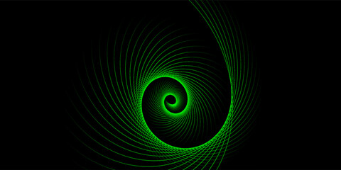 Fototapeta premium Abstract green and black Spiral Pattern on a Dark Background. EPS10, WEBSITE