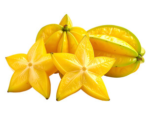 Fresh Star Fruit Pile Isolated