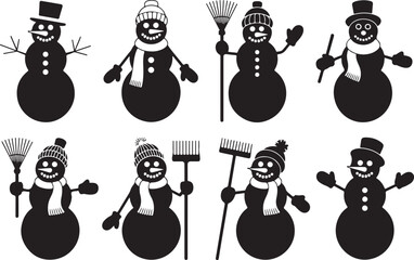 Snowman silhouettes