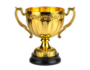 Golden trophy on black base
