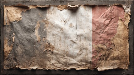 Ripped and torn old posters create an abstract collage texture, vintage placards with creased crumpled paper give a grunge background