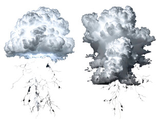 Lightning Strikes Through Storm Clouds