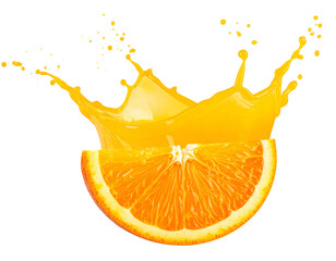 Orange slice splash in air