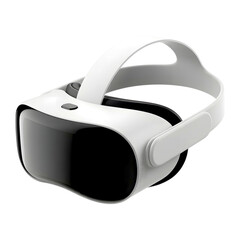 Modern white virtual reality headset isolated on transparent background offering immersive digital experiences and gaming