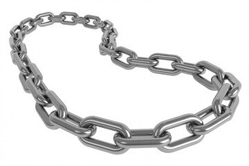 Obraz premium 3D Rendered Metallic Silver Chain in S-Shape on White Background