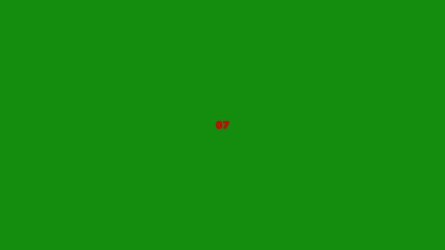 Large red number 0 and number 9 on a bright green background zero nine