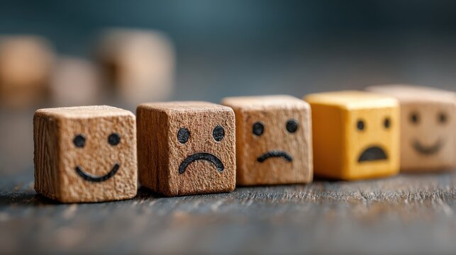 Reviewing online customer satisfaction results with sad face emojis, feedback survey concept for service improvement and business performance evaluation - Powered by Adobe